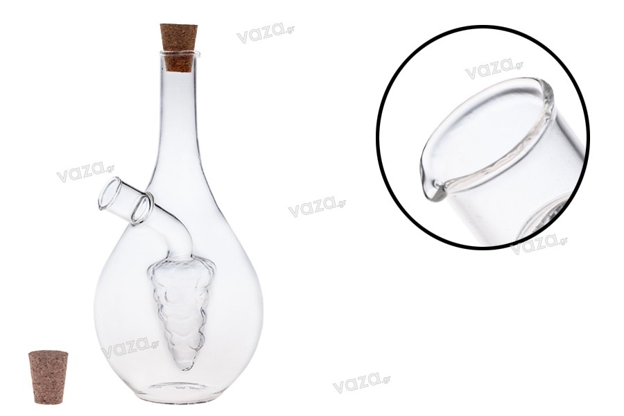 Bottiglia di vetro  con due compartimenti a forma di 