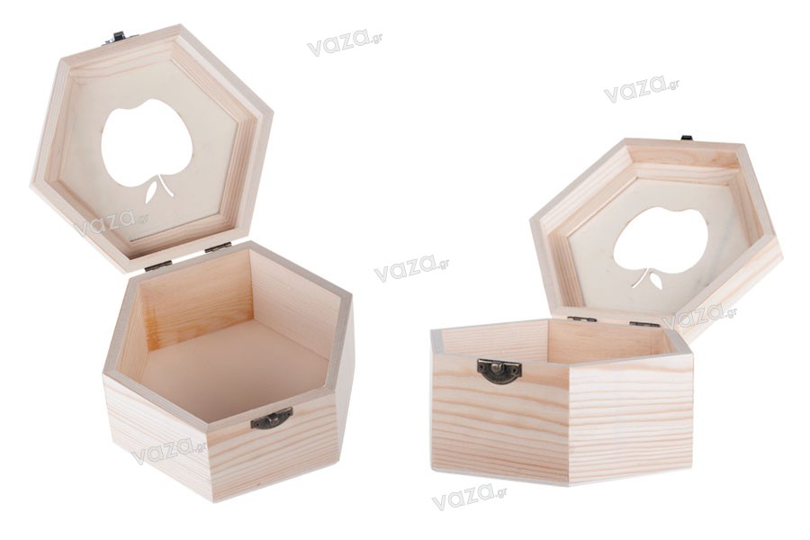Boîte de rangement en bois avec fenêtre en forme de pomme et de clips-set de 3 pièces (S-M-L)
