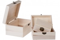Wooden box with metal clips in a set of 3 pieces S-M-L