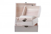 Boîte de rangement en bois avec clips-set de 3 pièces (S-M-L)