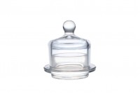 Decoration display round glass jar with glass cap for favors and candies