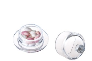 Petit pot en verre rond décoratif avec couvercle en verre pour dragées et bonbons-2