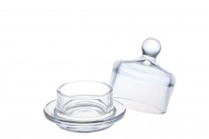 Rundes Deko Glas mit Glas Deckel für Mandelbonbons und Kuchen