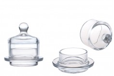 Rundes Deko Glas mit Glas Deckel für Mandelbonbons und Kuchen
