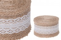 Tresse de jute avec dentelle de 55 mm de large (4,30 mètres par pièce)