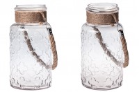 4000ml hanging decoration glass jar with rope handle without cap in size 110x310 mm