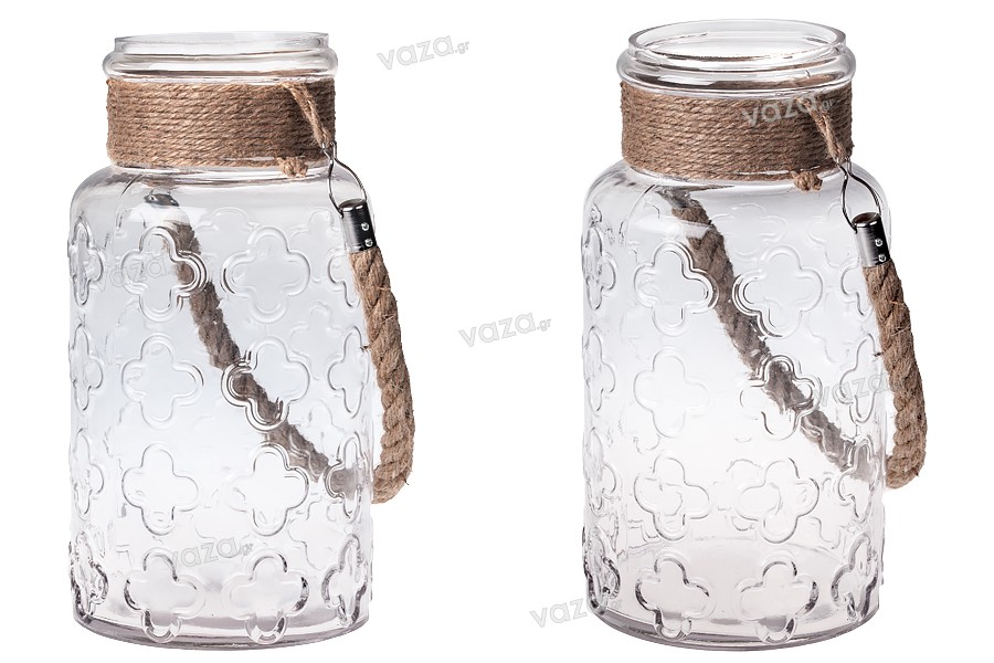 Large Decorative Glass Jar With Lid for Cookie Sweet Kitchen Storage 4000  ml