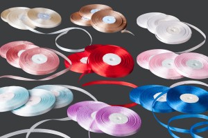 Ruban de satin pour décoration de 6 mm de large en différentes couleurs - 50 m par pièce-1