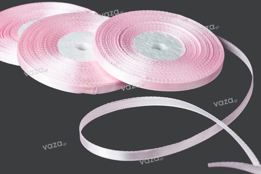 Satin ribbon for decoration, 6 mm wide in different colors - Each roll is 50 meters long.