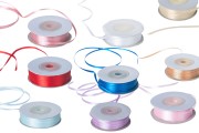 Satin ribbon for decoration, 3 mm wide in different colors - Each roll is 50 meters long. 