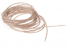 Twisted jute rope for decoration use, 2 mm  - One piece is 100 m long. 
