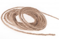 Șnur răsucit decorativ, din țesătură iută 3,5 mm - O bucată 50 metri