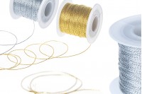 Decoration cord with metallic thread 1 mm gold / silver width (the 100 m piece)