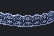 Stable polyester lace trim, 21 mm wide - 10 m long.