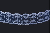 Stable polyester lace trim, 21 mm wide - 10 m long.