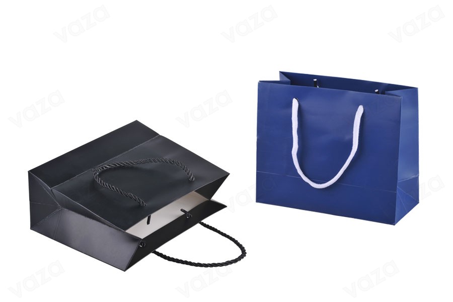 Sac cadeau en papier avec poignée ronde en coton en 2 couleurs - 220 x 95 x 180-photo_produit