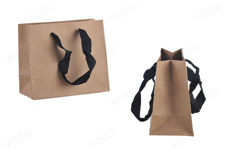 Sac en papier kraft écologique - poignée noire avec lingerie ribbon de 20 mm 160 x 80 x 140-εικόνα_σύνθεση