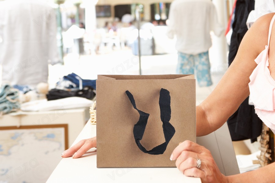 Sac en papier kraft écologique - poignée noire avec lingerie ribbon de 20 mm 160 x 80 x 140-εικόνα_σύνθεση