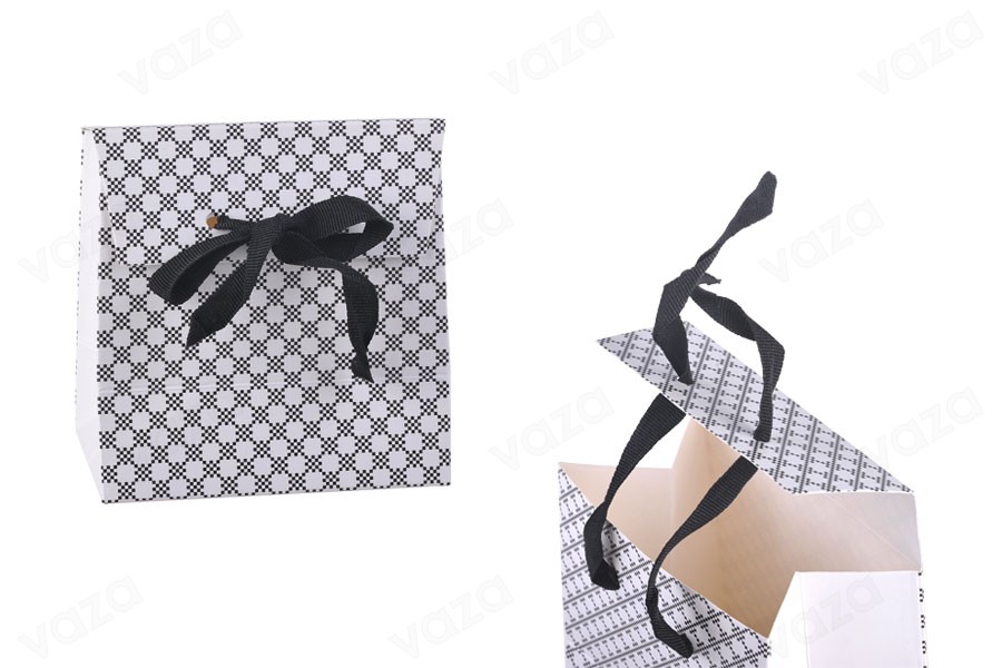 Boîte cadeau en papier avec un design spécial et un ruban imprimé de 10 mm pour le nœud 105 x 67 x 105-εικόνα_προϊοντική