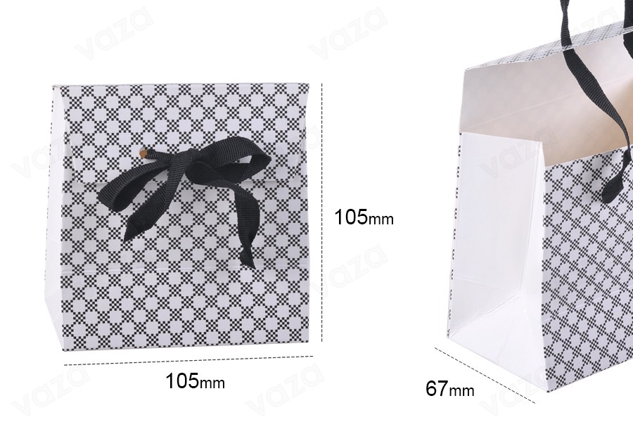 Boîte cadeau en papier avec un design spécial et un ruban imprimé de 10 mm pour le nœud 105 x 67 x 105-εικόνα_σύνθεση