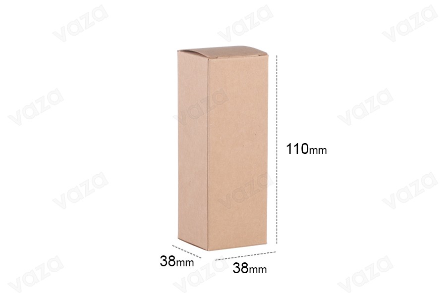 Schachtel aus Kraftpapier, ökologisch 38x38x110 - 20 Stk Schachtel aus Kraftpapier, ökologisch 38x38x110 - 20 Stk-bildabmessungen