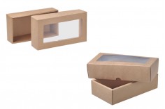 Κουτί συσκευασίας από χαρτί κραφτ με παράθυρο 240x130x60 mm - 12 τμχ