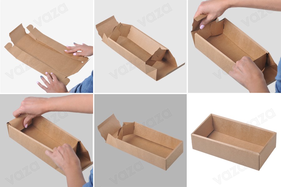Schachtel aus Kraftpapier mit Sichtfenster 240x130x60mm - 12 Stücke Schachtel aus Kraftpapier mit Sichtfenster 240x130x60mm - 12 Stücke-bildgruppe