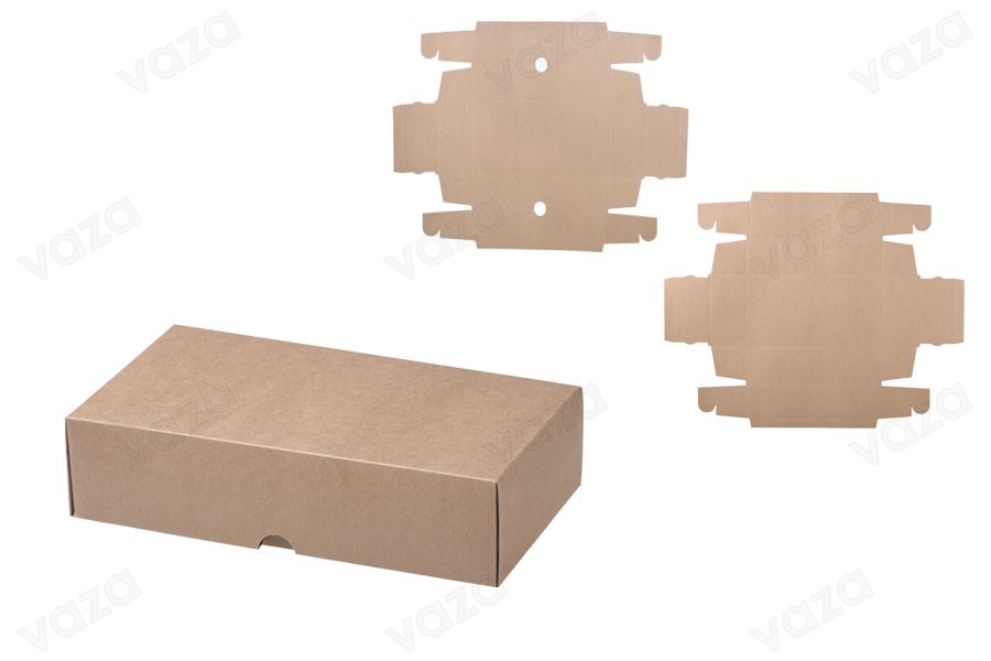 Schachtel aus Kraftpapier ohne Sichtfenster 240x130x60 mm-12 Stücke Schachtel aus Kraftpapier ohne Sichtfenster 240x130x60 mm-12 Stücke-bildabmessungen