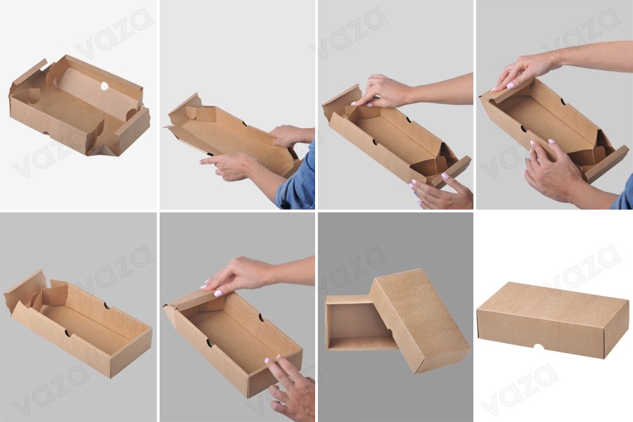 Schachtel aus Kraftpapier ohne Sichtfenster 240x130x60 mm-12 Stücke Schachtel aus Kraftpapier ohne Sichtfenster 240x130x60 mm-12 Stücke-bildgruppe