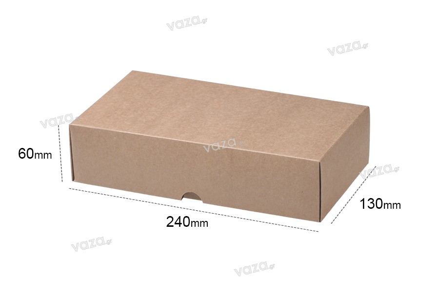 Κουτί συσκευασίας από χαρτί κραφτ χωρίς παράθυρο 240x130x60mm - 12 τμχ