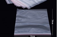 Transparent zip lock plastic bags in size 16x24 cm - 100 pcs