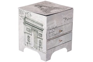 Boîte à bijoux avec miroir et tiroirs qui s'ouvrent par le haut avec motif de la Tour Eiffel-εικόνα_σύνθεση