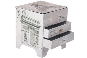 Boîte à bijoux avec miroir et tiroirs qui s'ouvrent par le haut avec motif de la Tour Eiffel-εικόνα_σύνθεση