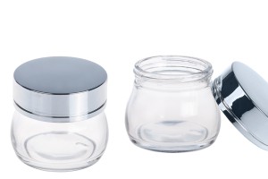 Glastiegel für Creme 100ml mit goldenem oder silbernem Deckel-εικόνα_σύνθεση