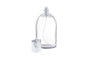 Glasflasche 100 ml mit Aluminium Zerstäuber und Deckel-bildabmessungen