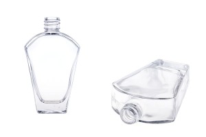 Bouteille de parfum en verre 50 ml (18/415) en forme de « V » spécial