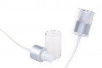 Aluminum pump for creams - PP24 - silver Matt with transparent cap