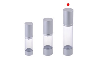 Airless Spender für Creme 50 ml aus Kunststoff, transparent mit Alu- Deckel und Boden in silber matt-εικόνα_σύνθεση