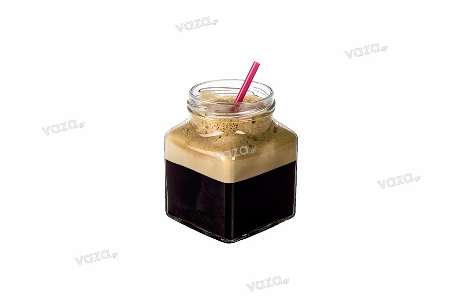 Borcan pătrat pentru miere sau cafea 212 ml T.O 58