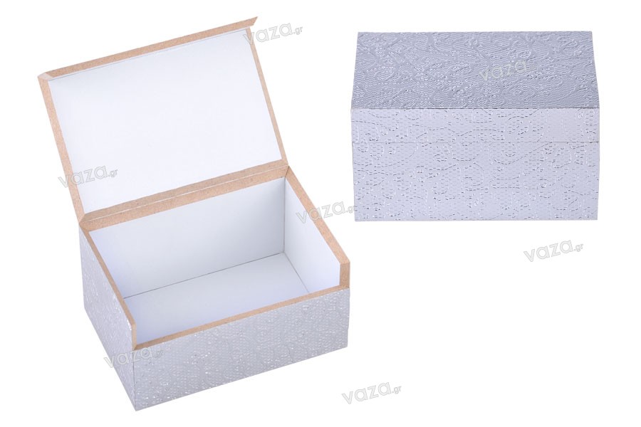 scatole di legno color argento moltiuso 75x50x40mm