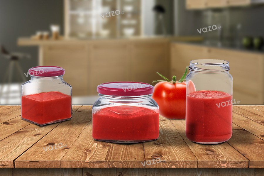 A standard 370 ml cylindrical glass jar to contain 500 gr of honey - 22 pcs