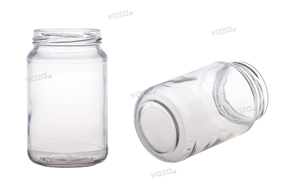 A standard 370 ml cylindrical glass jar to contain 500 gr of honey - 22 pcs