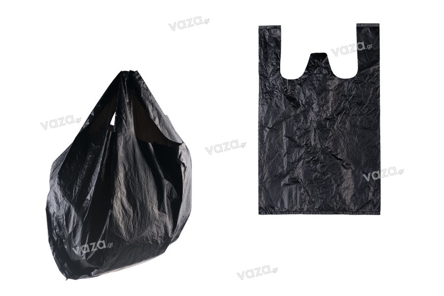 Black plastic bag in size 26x40 cm - 100 pcs