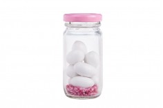 99ml cylindrical glass jar for sweets and almond candy treats. 