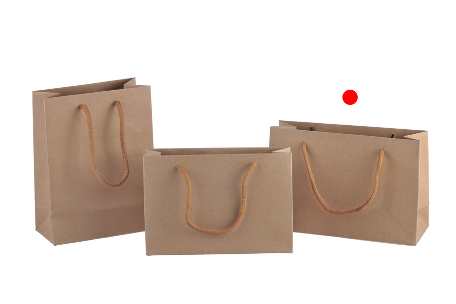 Geschenktasche aus Kraftpapier mit Baumwollhenkel  210x75x140