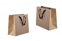 Τσάντα δώρου χάρτινη οικολογική κραφτ με καφέ χερούλι φακαρόλα - 330x140x280