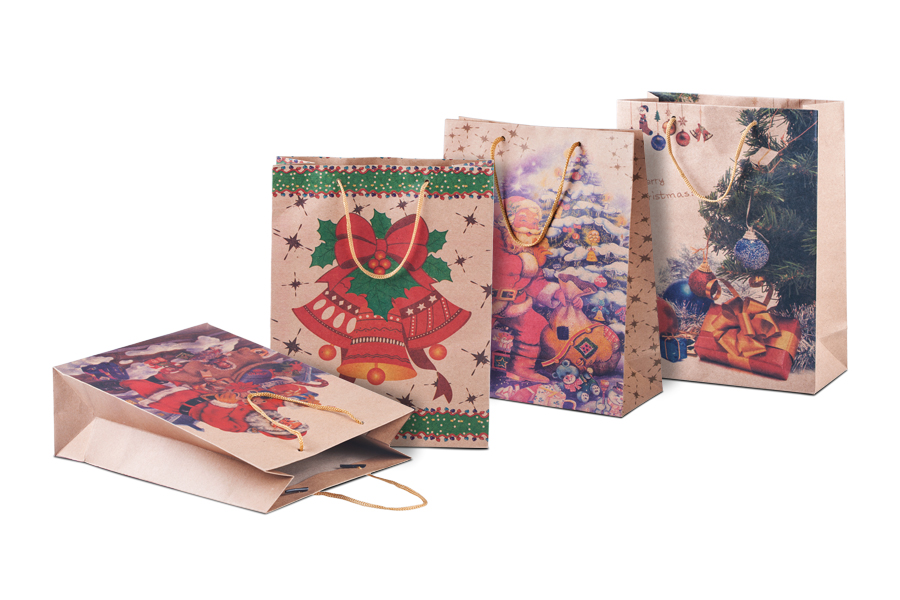 Sac cadeau de Noël avec cordon 190 x 80 x 240 en 4 motifs
