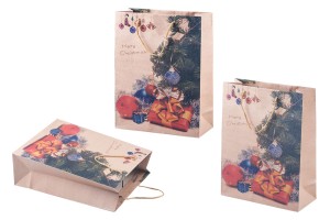 Weihnachtliche Geschenktüte mit Schnur 190x80x240 in 4 verschiedenen Designs-3