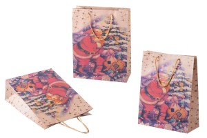 Weihnachtliche Geschenktüte mit Schnur 190x80x240 in 4 verschiedenen Designs-5