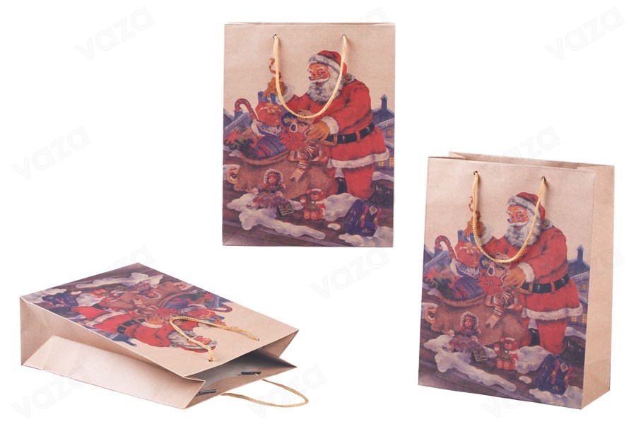 Sac cadeau de Noël avec cordon 190 x 80 x 240 en 4 motifs Sac cadeau de Noël avec cordon 190 x 80 x 240 en 4 motifs-photo_groupe